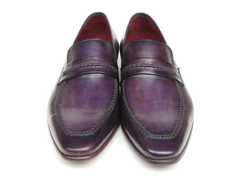 PAUL PARKMAN Paul Parkman Men's Purple Loafers Handmade Slip-On Shoes (ID#068-PURP)