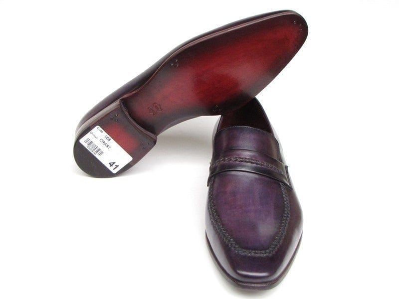 PAUL PARKMAN Paul Parkman Men's Purple Loafers Handmade Slip-On Shoes (ID#068-PURP)