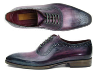 PAUL PARKMAN Paul Parkman Men's Purple & Navy Medallion Toe Oxfords (ID#PR88TT)