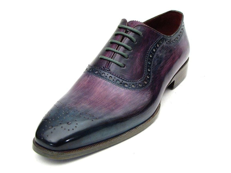 PAUL PARKMAN Paul Parkman Men's Purple & Navy Medallion Toe Oxfords (ID#PR88TT)