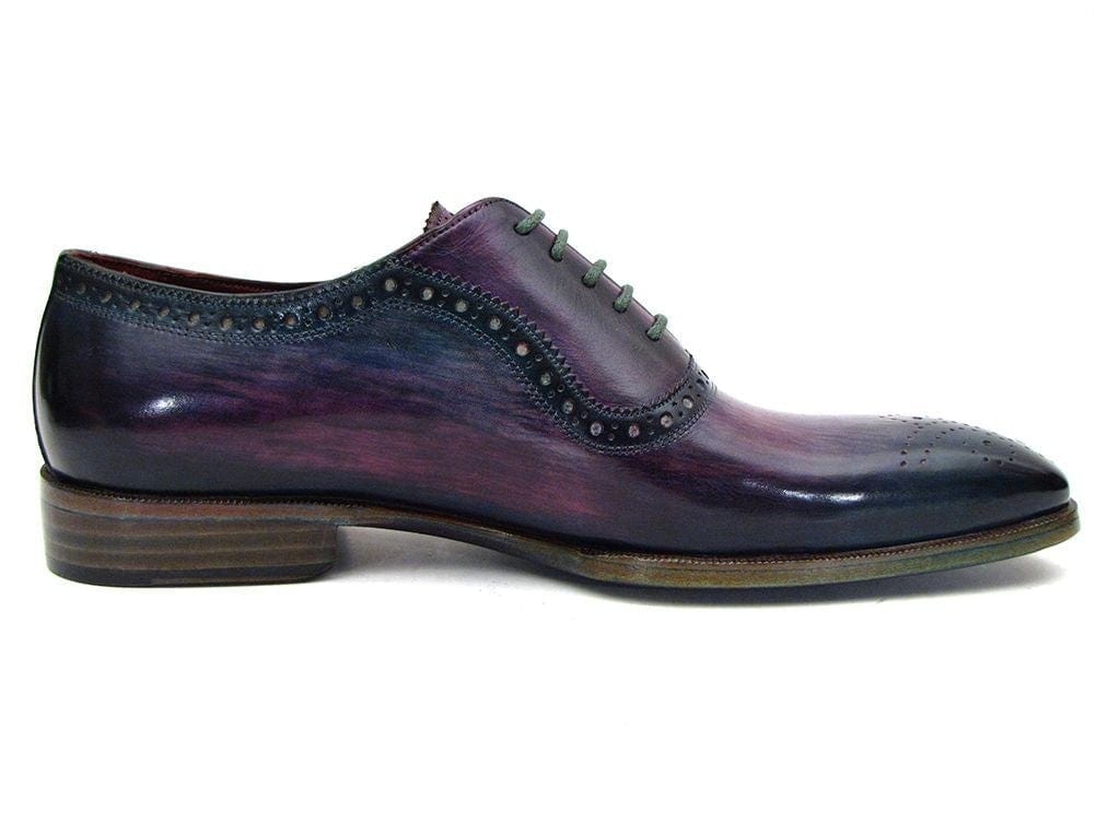 PAUL PARKMAN Paul Parkman Men's Purple & Navy Medallion Toe Oxfords (ID#PR88TT)