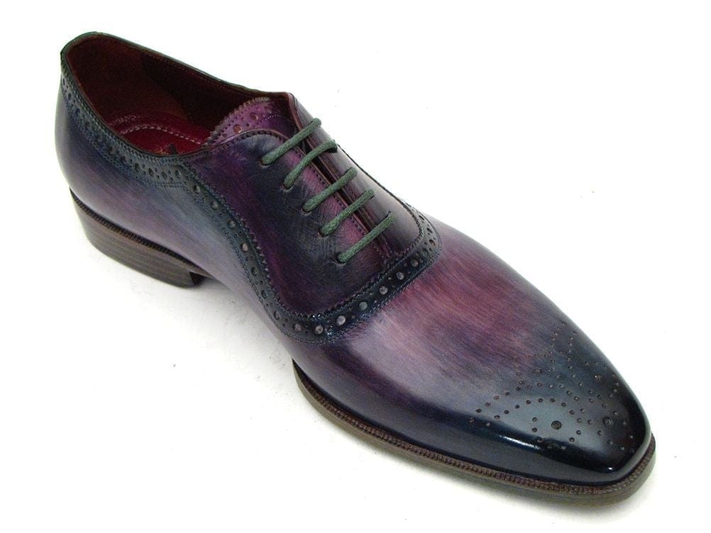 PAUL PARKMAN Paul Parkman Men's Purple & Navy Medallion Toe Oxfords (ID#PR88TT)