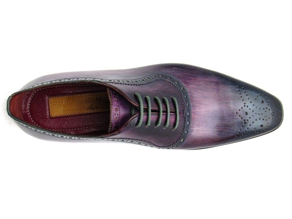 PAUL PARKMAN Paul Parkman Men's Purple & Navy Medallion Toe Oxfords (ID#PR88TT)