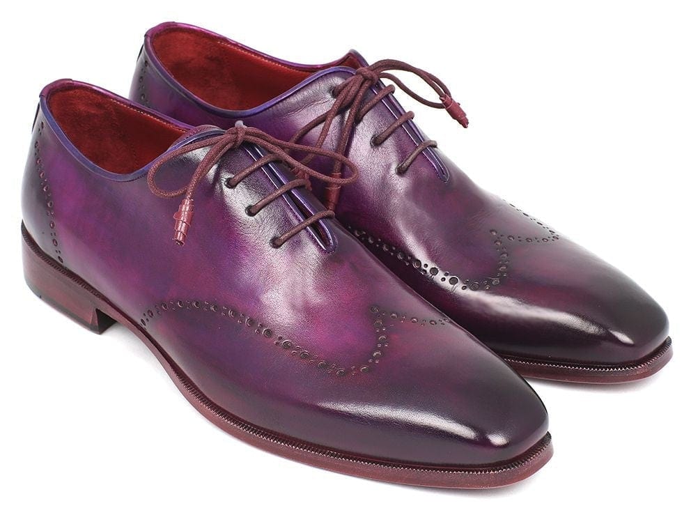 PAUL PARKMAN Paul Parkman Men's Purple Wingtip Oxfords (ID#84HT12)