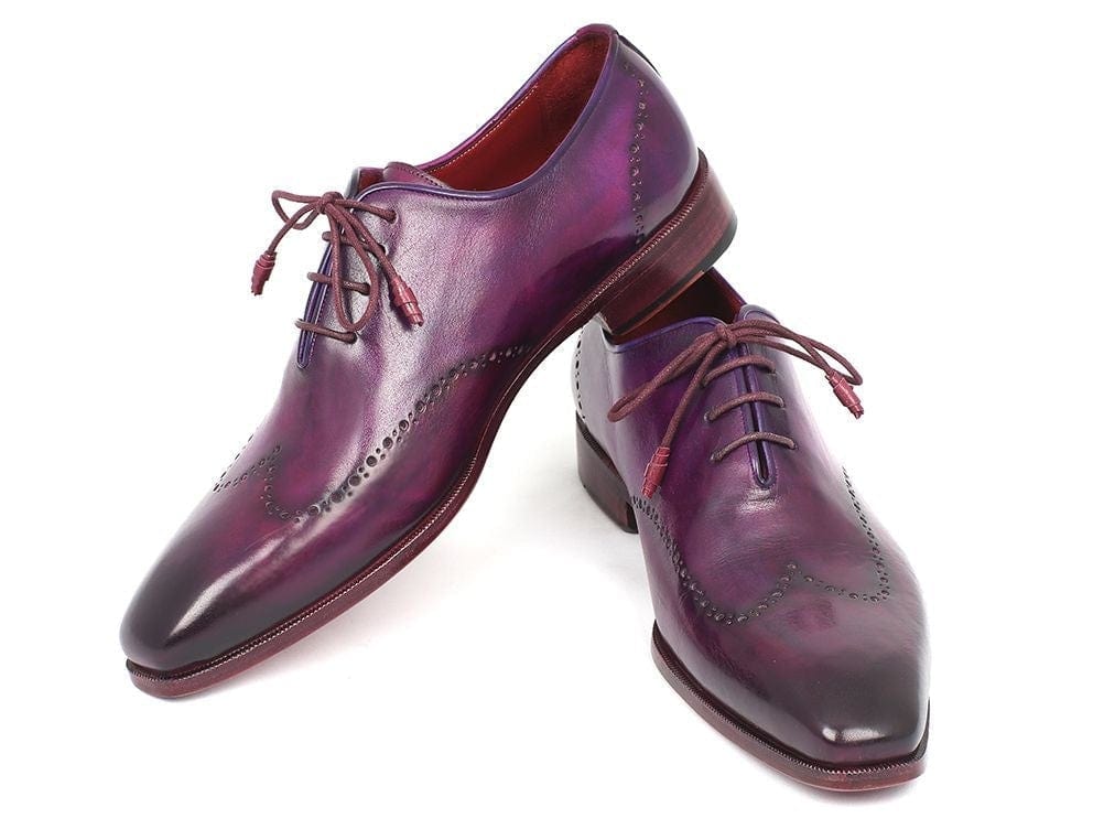 PAUL PARKMAN Paul Parkman Men's Purple Wingtip Oxfords (ID#84HT12)