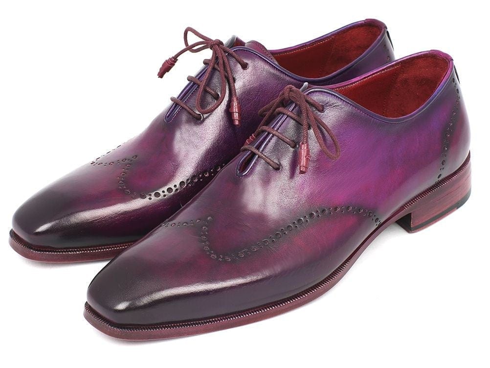 PAUL PARKMAN Paul Parkman Men's Purple Wingtip Oxfords (ID#84HT12)