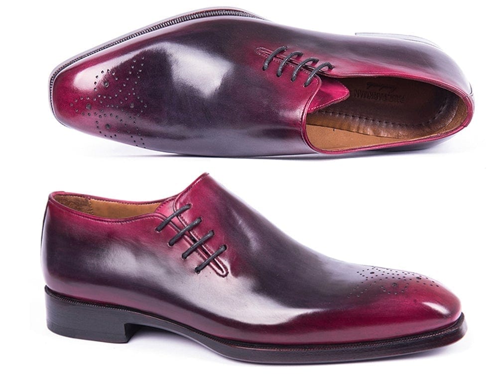 PAUL PARKMAN Paul Parkman Men's Side Lace Oxfords Purple & Gray (ID#846F11)