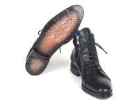 PAUL PARKMAN Paul Parkman Men's Side Zipper Leather Boots Black (12455-BLK)