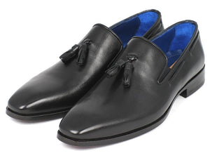PAUL PARKMAN Paul Parkman Men's Tassel Loafer Black Leather Upper & Leather Sole (ID#5141-BLK)