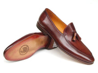 PAUL PARKMAN Paul Parkman Men's Tassel Loafer Brown Hand Painted Leather (ID#049-BRW)