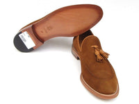 PAUL PARKMAN Paul Parkman Men's Tassel Loafer Tobacco Suede Shoes (ID#087-TAB)