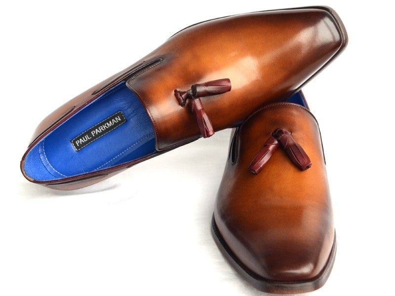 PAUL PARKMAN Paul Parkman Men's Tassel Loafer Walnut Leather Sole Leather Upper (ID#5141-WALNUT)