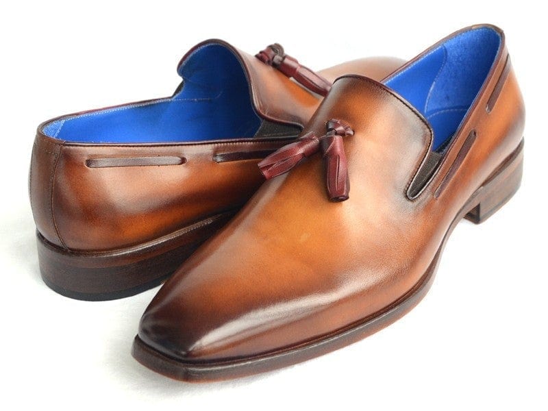 PAUL PARKMAN Paul Parkman Men's Tassel Loafer Walnut Leather Sole Leather Upper (ID#5141-WALNUT)