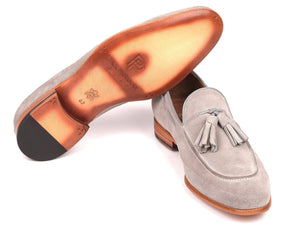 PAUL PARKMAN Paul Parkman Men's Tassel Loafers Grey Suede (ID#GRY32FG)