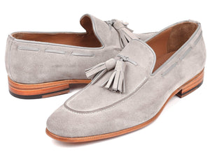 PAUL PARKMAN Paul Parkman Men's Tassel Loafers Grey Suede (ID#GRY32FG)