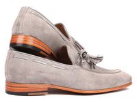 PAUL PARKMAN Paul Parkman Men's Tassel Loafers Grey Suede (ID#GRY32FG)