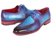 PAUL PARKMAN Paul Parkman Men's Turquoise & Purple Apron Derby Shoes (ID#23SX84)