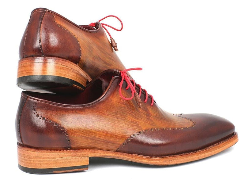 PAUL PARKMAN Paul Parkman Men's Wingtip Oxford Goodyear Welted Brown & Camel (ID#81BRW74)