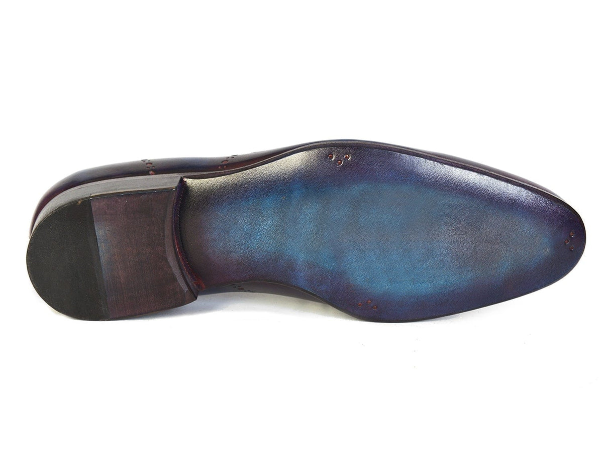 PAUL PARKMAN Paul Parkman Men's Wingtip Oxfords Blue & Purple (ID#741-PRP)