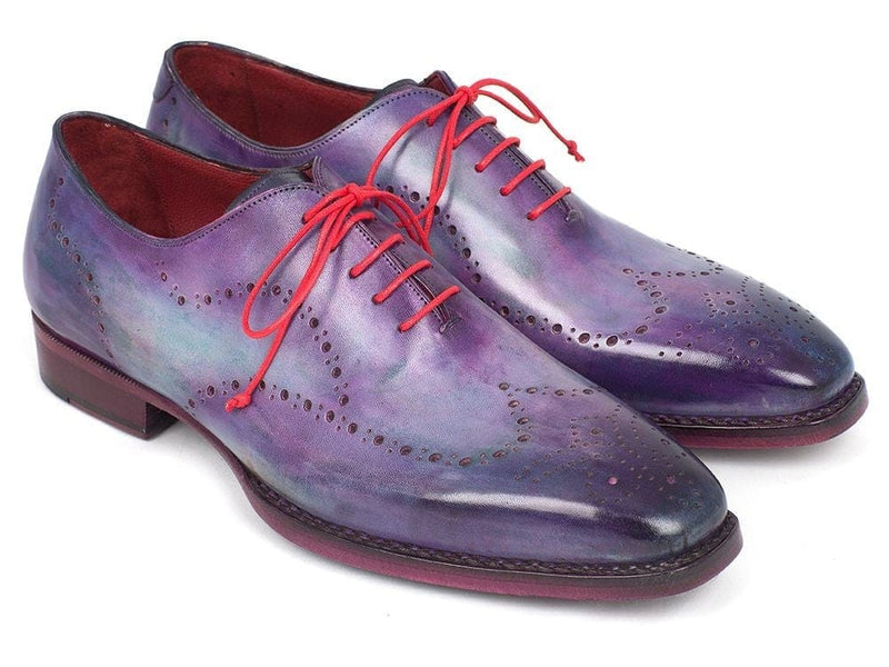 PAUL PARKMAN Paul Parkman Men's Wingtip Oxfords Goodyear Welted Purple (ID#87PRP11)