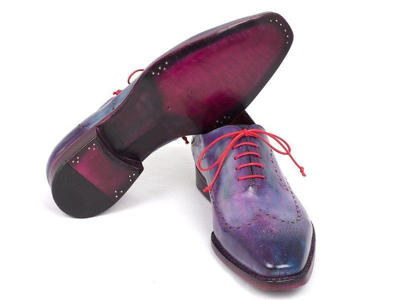 PAUL PARKMAN Paul Parkman Men's Wingtip Oxfords Goodyear Welted Purple (ID#87PRP11)