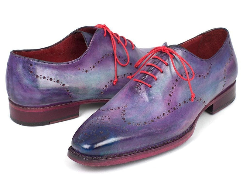 PAUL PARKMAN Paul Parkman Men's Wingtip Oxfords Goodyear Welted Purple (ID#87PRP11)