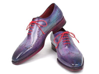 PAUL PARKMAN Paul Parkman Men's Wingtip Oxfords Goodyear Welted Purple (ID#87PRP11)