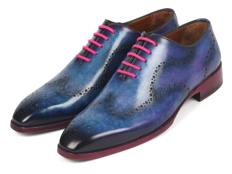 PAUL PARKMAN Paul Parkman Men's Wingtip Oxfords Parliament Blue (ID#741-PAR)