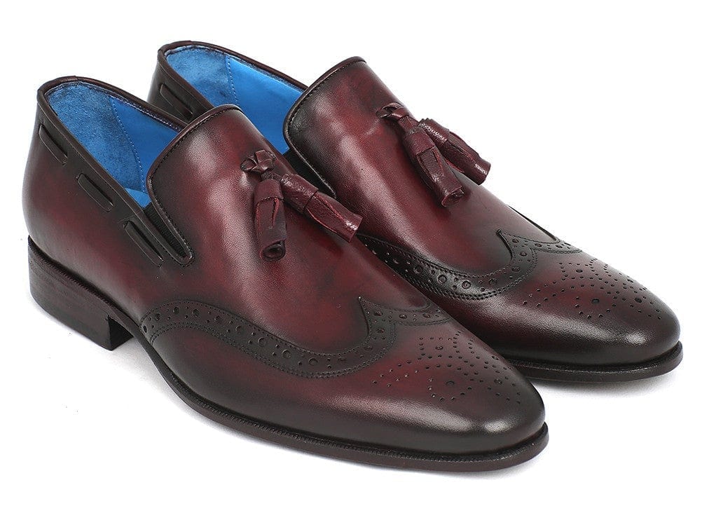 PAUL PARKMAN Paul Parkman Men's Wingtip Tassel Loafers Bordeaux (ID#WL34-BRD)