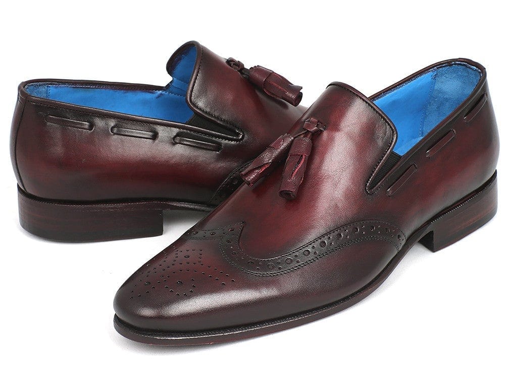 PAUL PARKMAN Paul Parkman Men's Wingtip Tassel Loafers Bordeaux (ID#WL34-BRD)