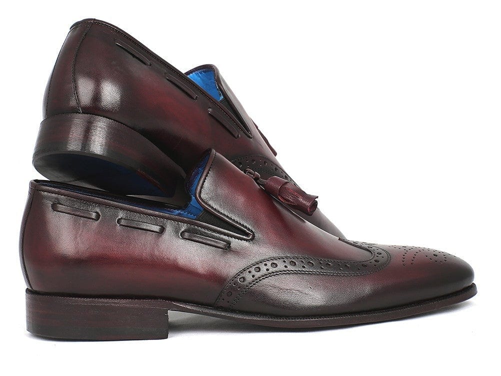 PAUL PARKMAN Paul Parkman Men's Wingtip Tassel Loafers Bordeaux (ID#WL34-BRD)