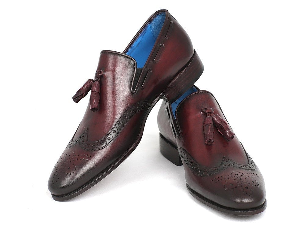 PAUL PARKMAN Paul Parkman Men's Wingtip Tassel Loafers Bordeaux (ID#WL34-BRD)