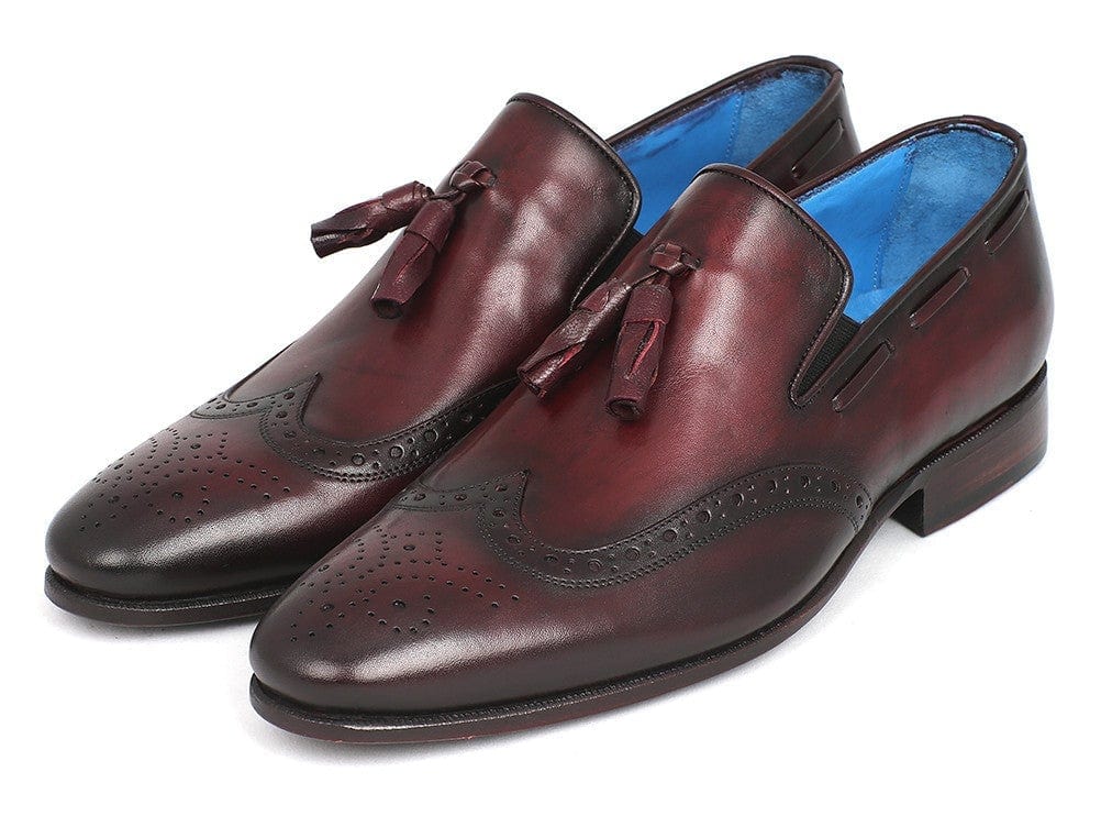 PAUL PARKMAN Paul Parkman Men's Wingtip Tassel Loafers Bordeaux (ID#WL34-BRD)
