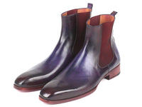 PAUL PARKMAN Paul Parkman Navy & Purple Chelsea Boots (ID#BT552PUR)