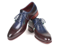 PAUL PARKMAN Paul Parkman Opanka Construction Blue & Bordeaux Oxfords (ID#726-BLU-BRD)