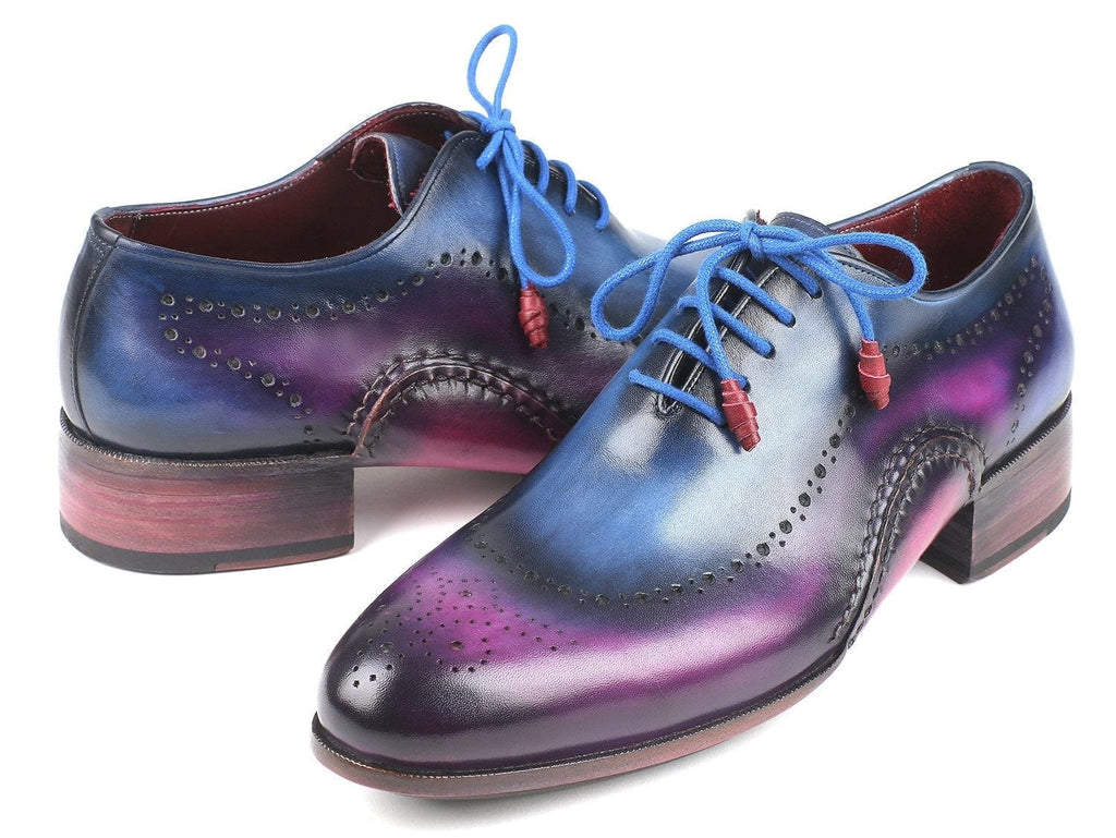 PAUL PARKMAN Paul Parkman Opanka Construction Blue & Purple Oxfords (ID#726-BLU-PUR)