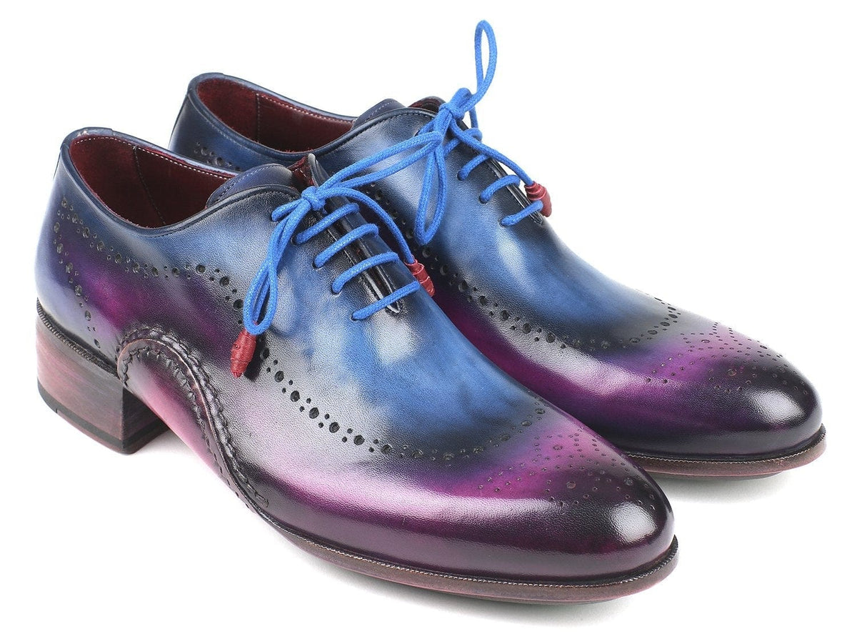 PAUL PARKMAN Paul Parkman Opanka Construction Blue & Purple Oxfords (ID#726-BLU-PUR)