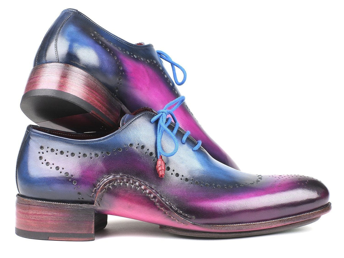 PAUL PARKMAN Paul Parkman Opanka Construction Blue & Purple Oxfords (ID#726-BLU-PUR)
