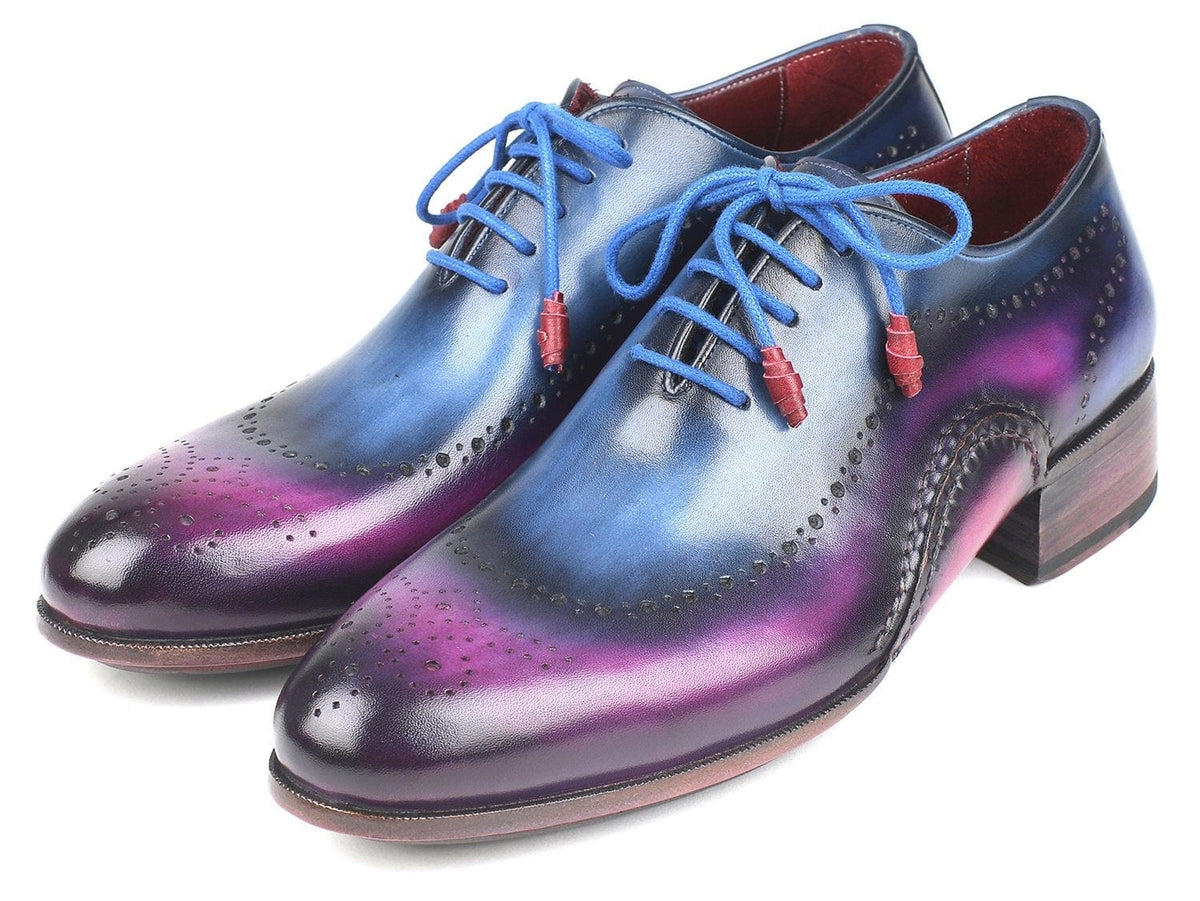 PAUL PARKMAN Paul Parkman Opanka Construction Blue & Purple Oxfords (ID#726-BLU-PUR)