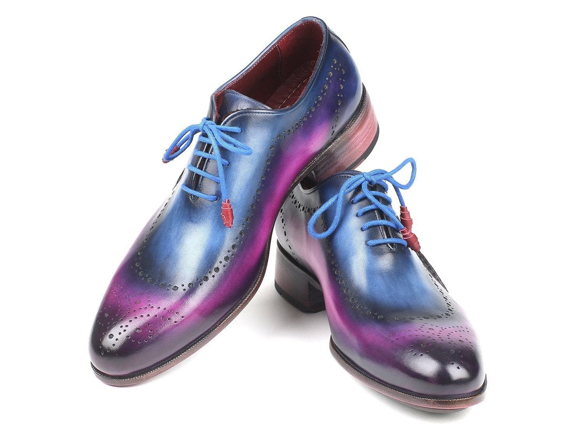 PAUL PARKMAN Paul Parkman Opanka Construction Blue & Purple Oxfords (ID#726-BLU-PUR)