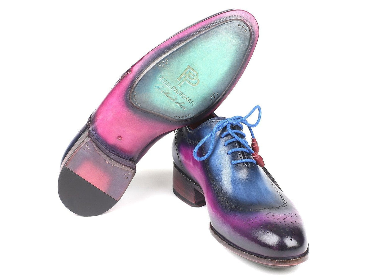 PAUL PARKMAN Paul Parkman Opanka Construction Blue & Purple Oxfords (ID#726-BLU-PUR)