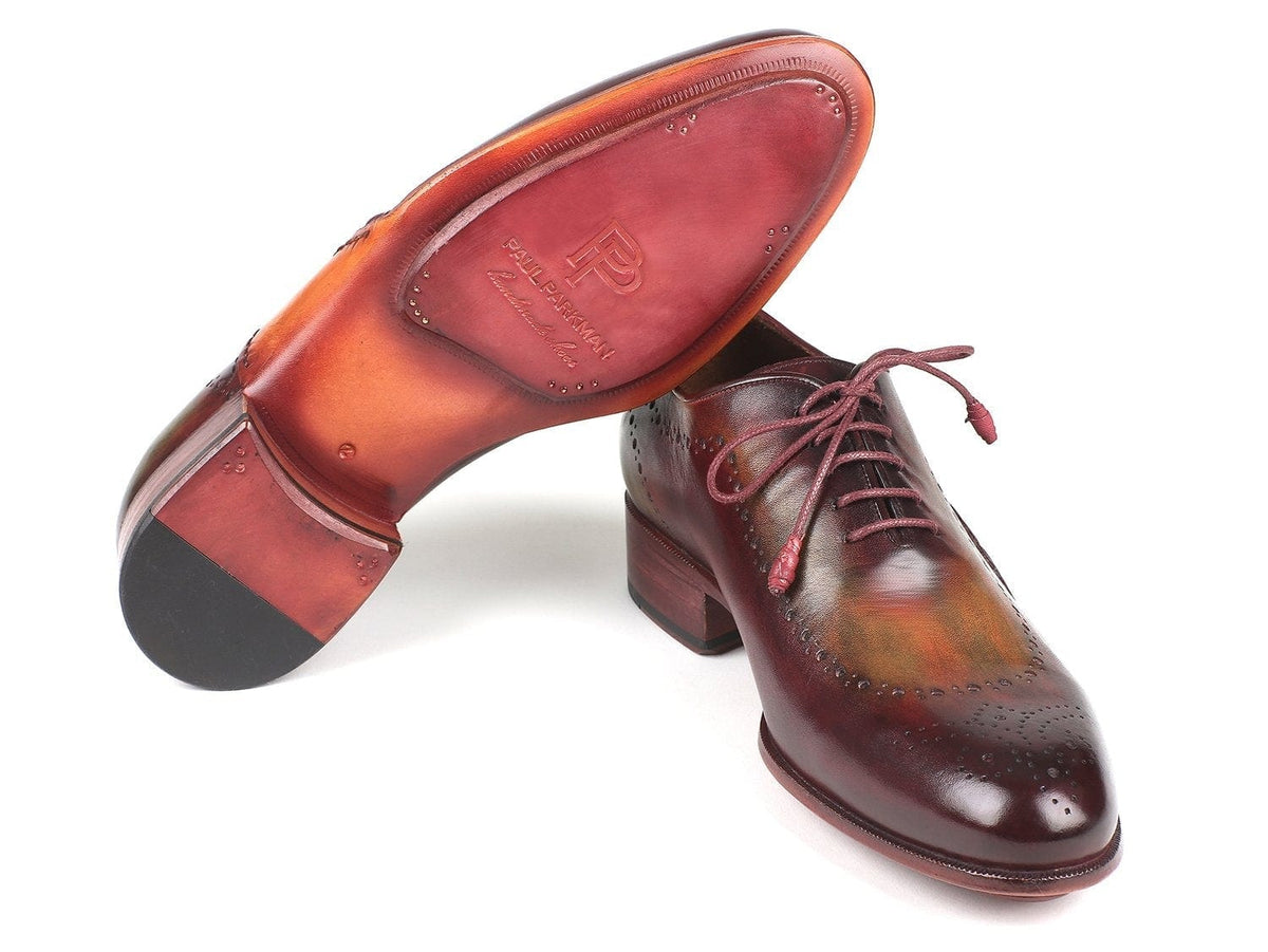 PAUL PARKMAN Paul Parkman Opanka Construction Green & Bordeaux Oxfords (ID#726-GRE-BOR)