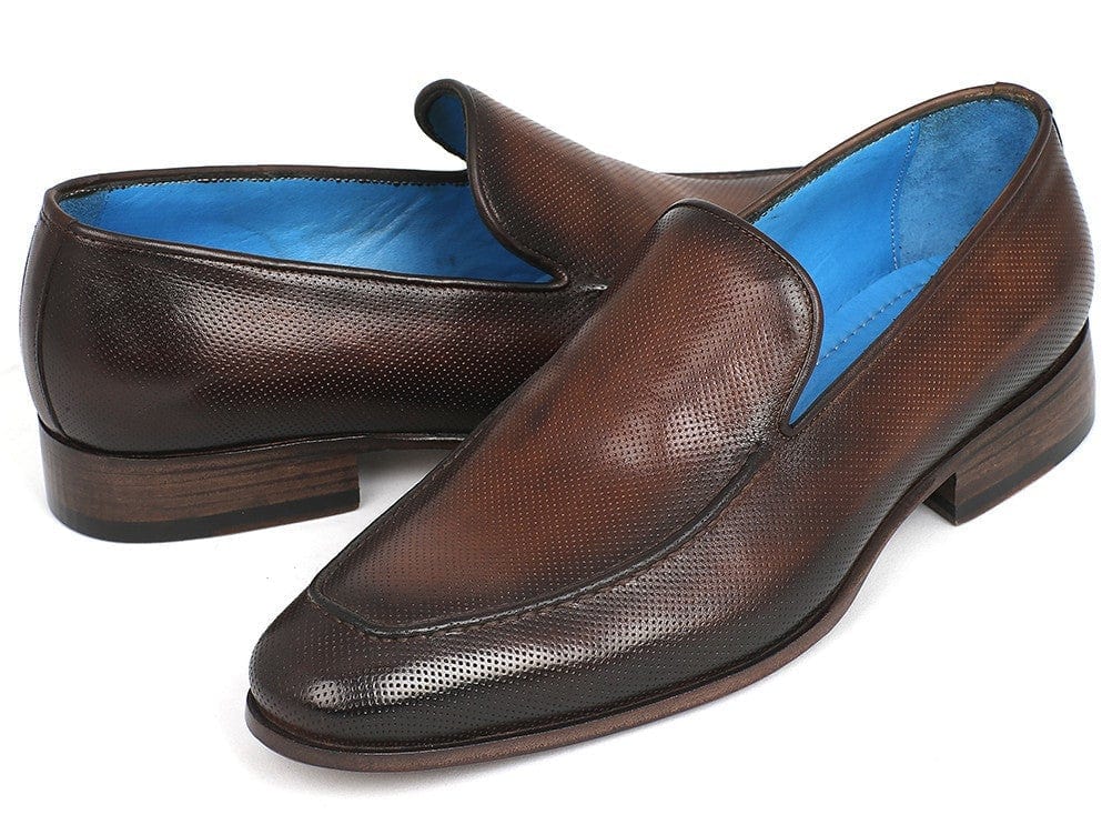 PAUL PARKMAN Paul Parkman Perforated Leather Loafers Brown (ID#874-BRW)