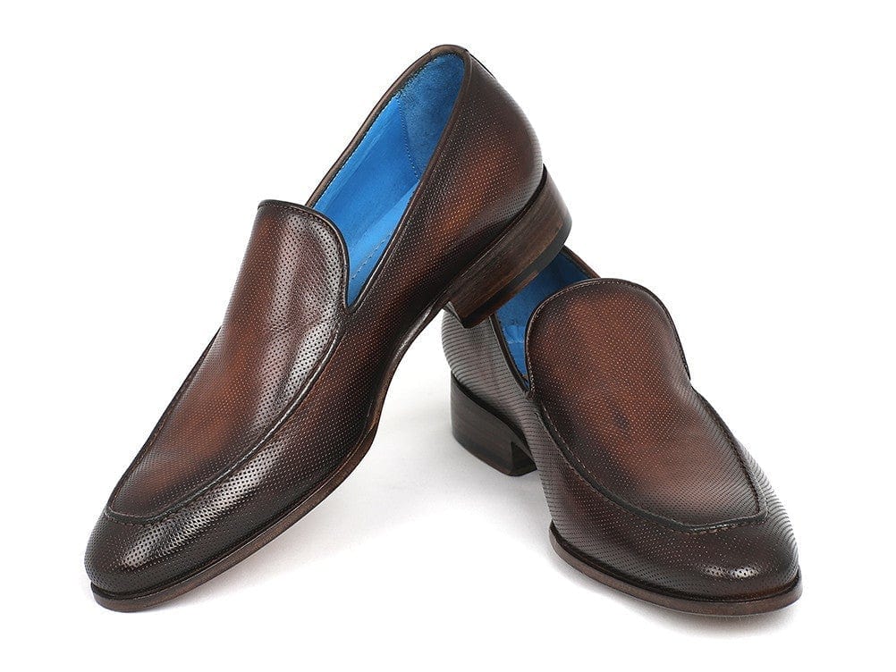 PAUL PARKMAN Paul Parkman Perforated Leather Loafers Brown (ID#874-BRW)