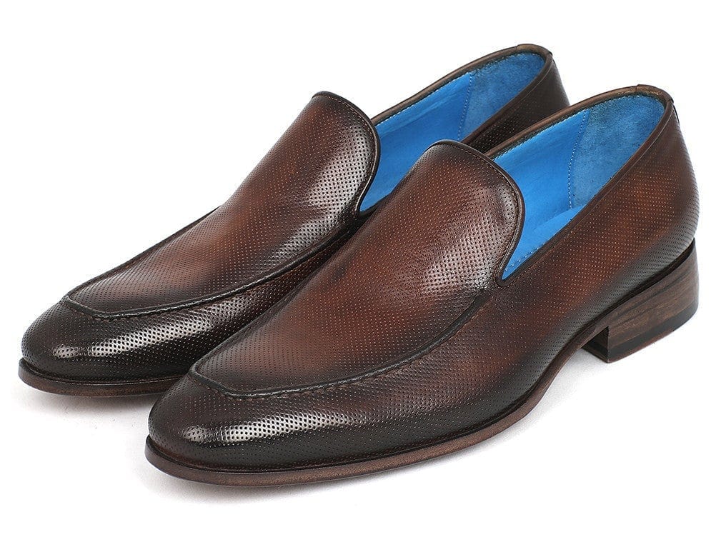 PAUL PARKMAN Paul Parkman Perforated Leather Loafers Brown (ID#874-BRW)