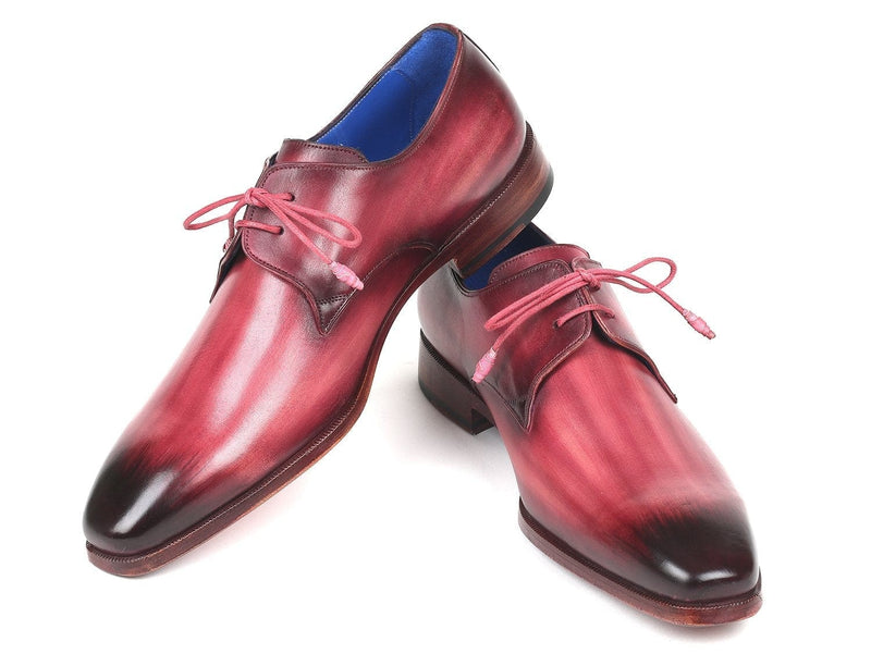 PAUL PARKMAN Paul Parkman Pink & Purple Hand-Painted Derby Shoes (ID#326-PNP)