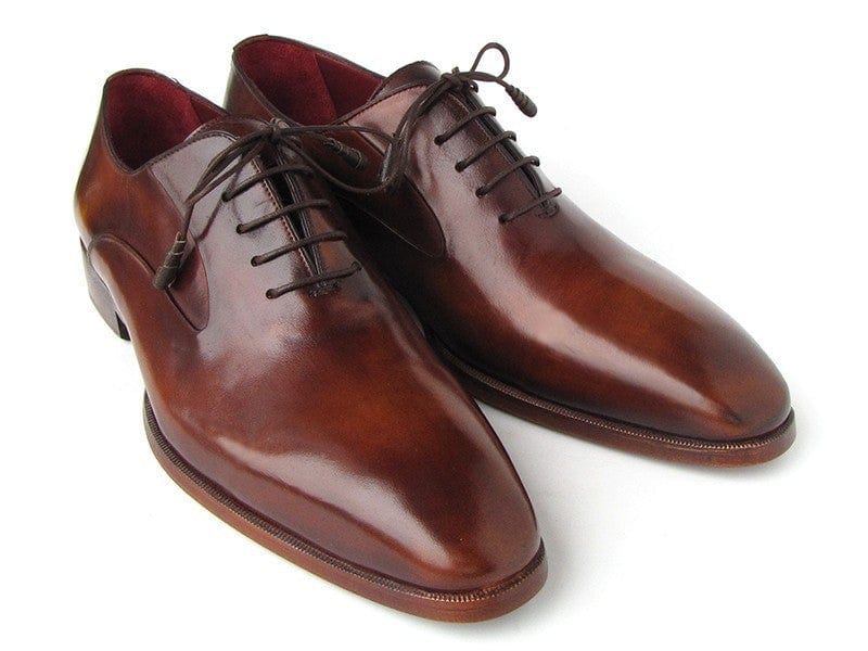 PAUL PARKMAN Paul Parkman Plain Toe Brown Calfskin Oxfords (ID#019-BRW)