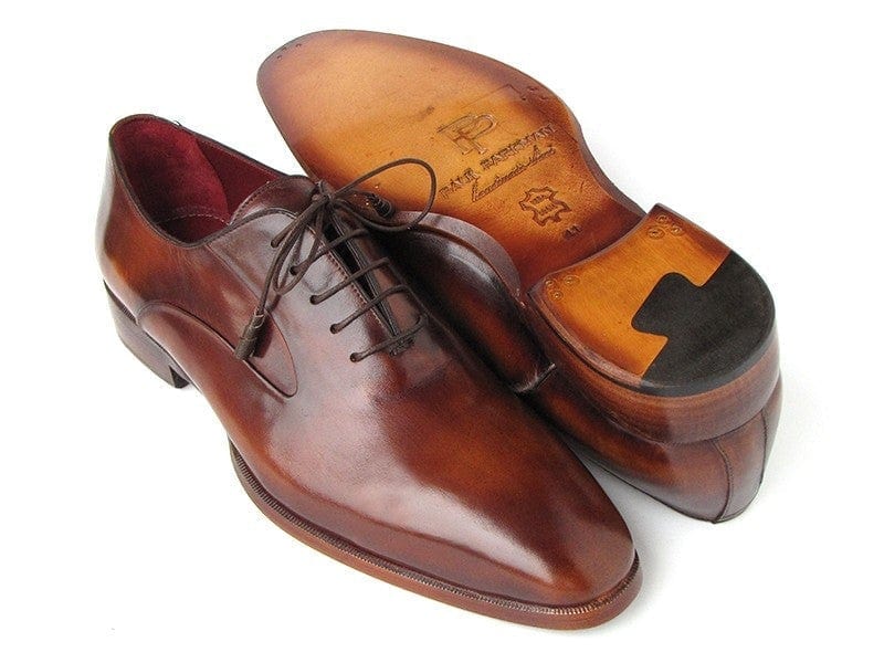 PAUL PARKMAN Paul Parkman Plain Toe Brown Calfskin Oxfords (ID#019-BRW)