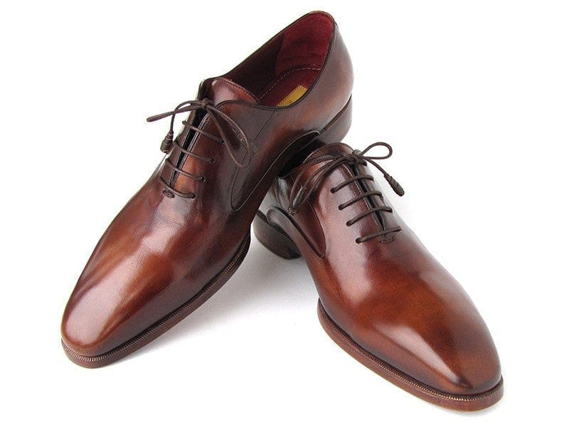 PAUL PARKMAN Paul Parkman Plain Toe Brown Calfskin Oxfords (ID#019-BRW)