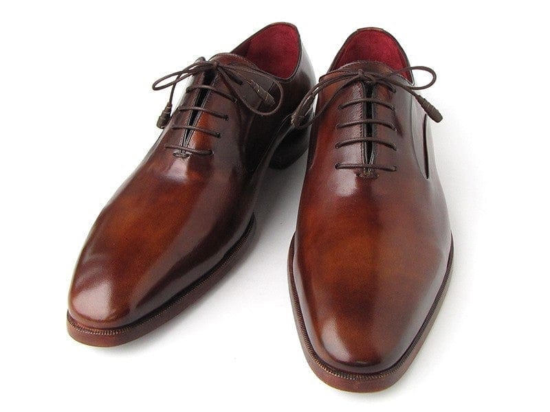 PAUL PARKMAN Paul Parkman Plain Toe Brown Calfskin Oxfords (ID#019-BRW)